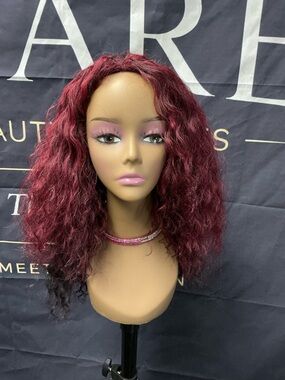 Wine Red Curly Women’s Wig - Natural Volume